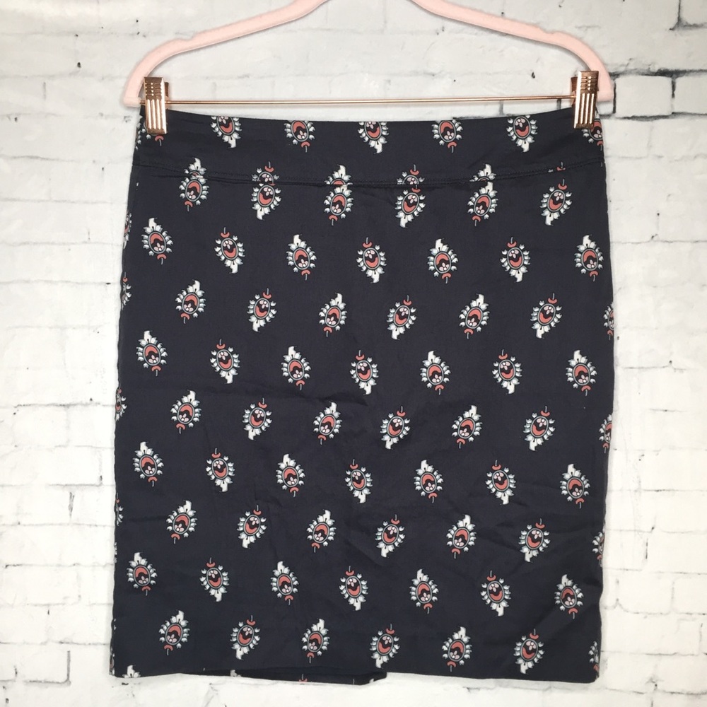 LOFT Dark Blue Feathery Design Skirt
